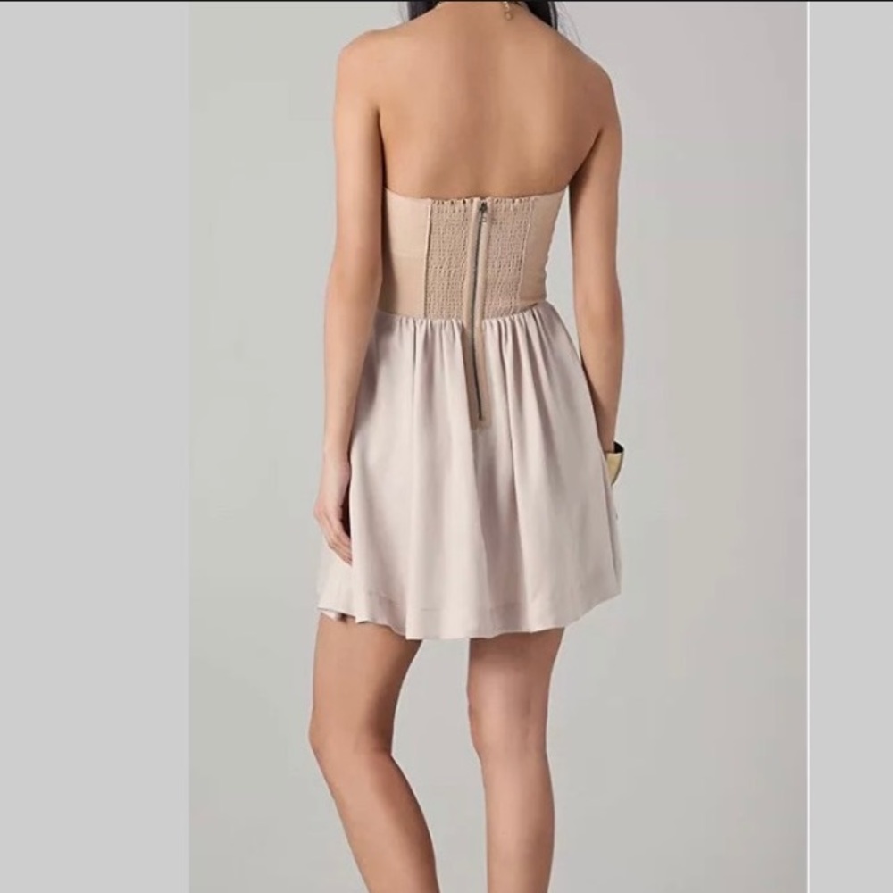 Rebecca Taylor Lil Bit strapless dress leather 4 - Picture 2 of 7